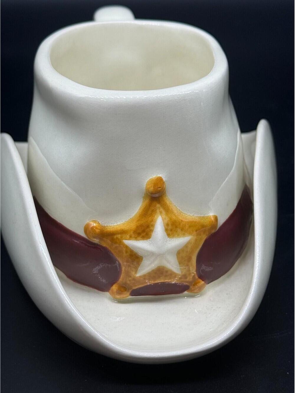 Sheriff Marshall Police Cowboy Hat Coffee Tea Ceramic Mug Cup Vintage